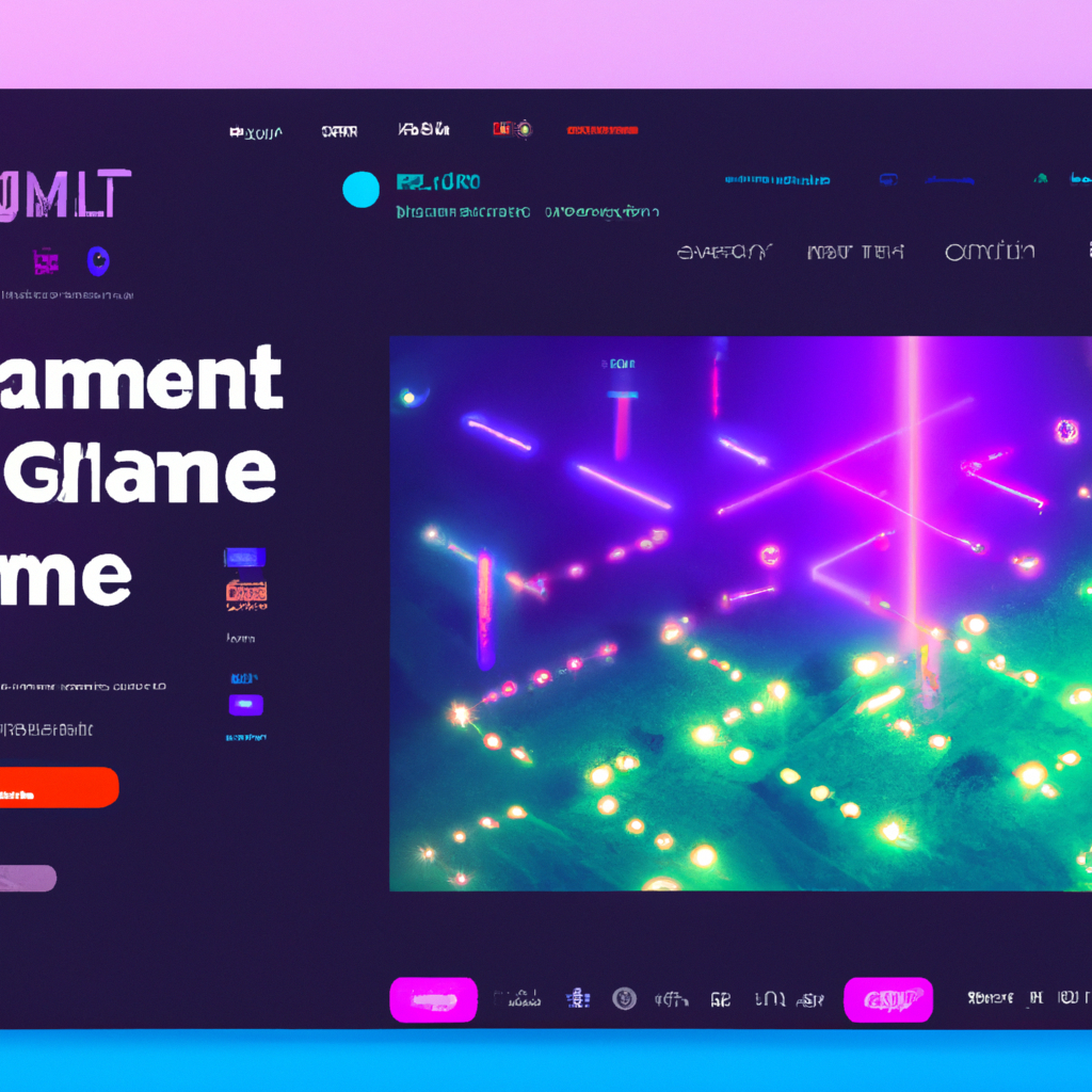 Screenshot: neon pixel platformer with HUD
